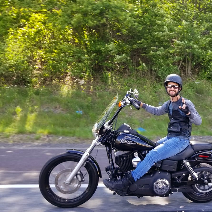 Manuel Rovira on motorcycle