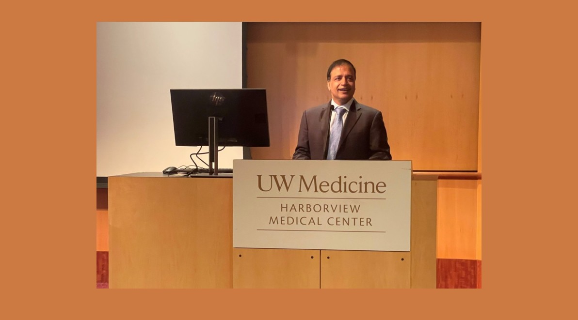 Dr. Mehrotra at podium