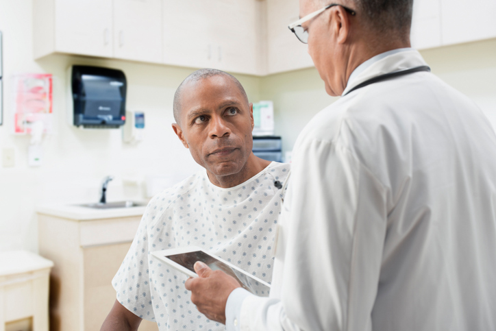 Patient talking with doctor
