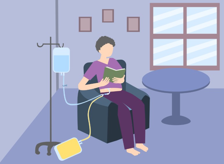 illustration of person on dialysis 