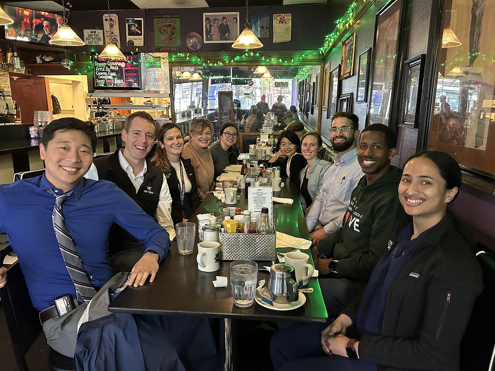 Fellows Breakfast Huddle at restaurant